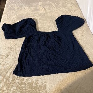 Old Navy Dark Blue Textured Blouse size XS